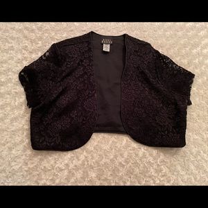 nikki morgan petite Lace Open overlay Bolero cardigan Size 14